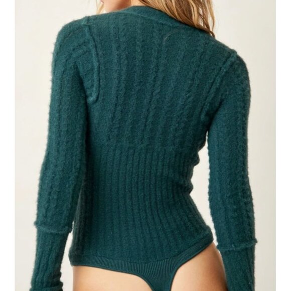 Free People Intimately Boho Keep Me Warm Knit Stretch Bodysuit Women's Small - Picture 14 of 14